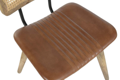 Silla Piel Madera 48X53X83 Piel Marron