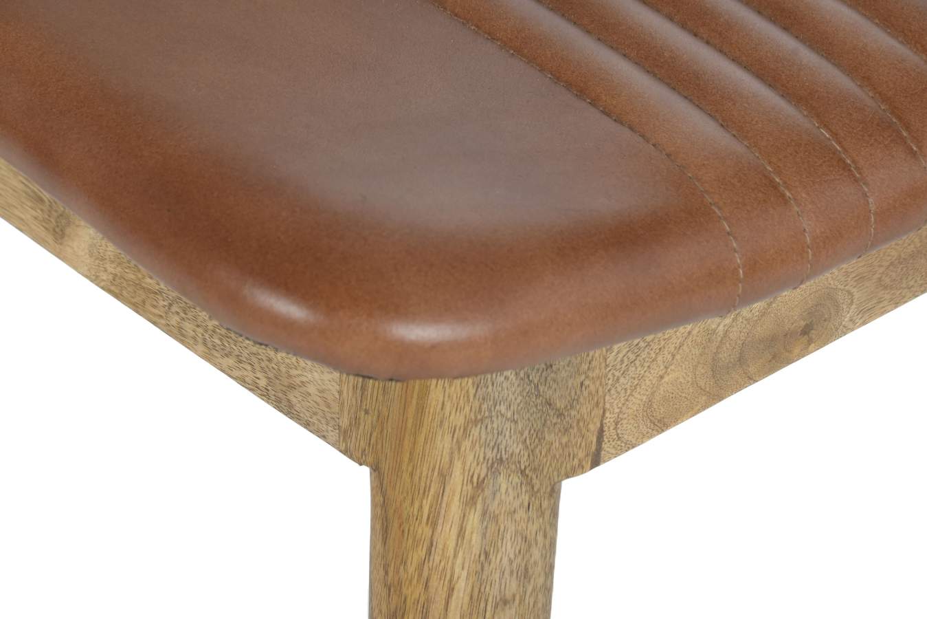 Silla Piel Madera 48X53X83 Piel Marron