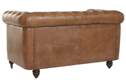 Sofa Piel 148X80X76 2 Plazas Cuero Envejecido