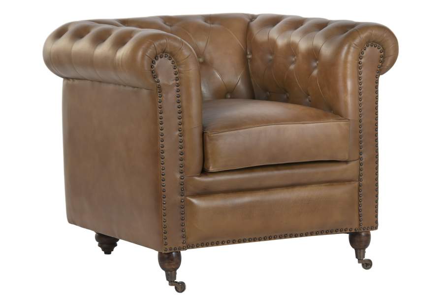 Sillon Piel 90X80X77 Chester Cuero Envejecido