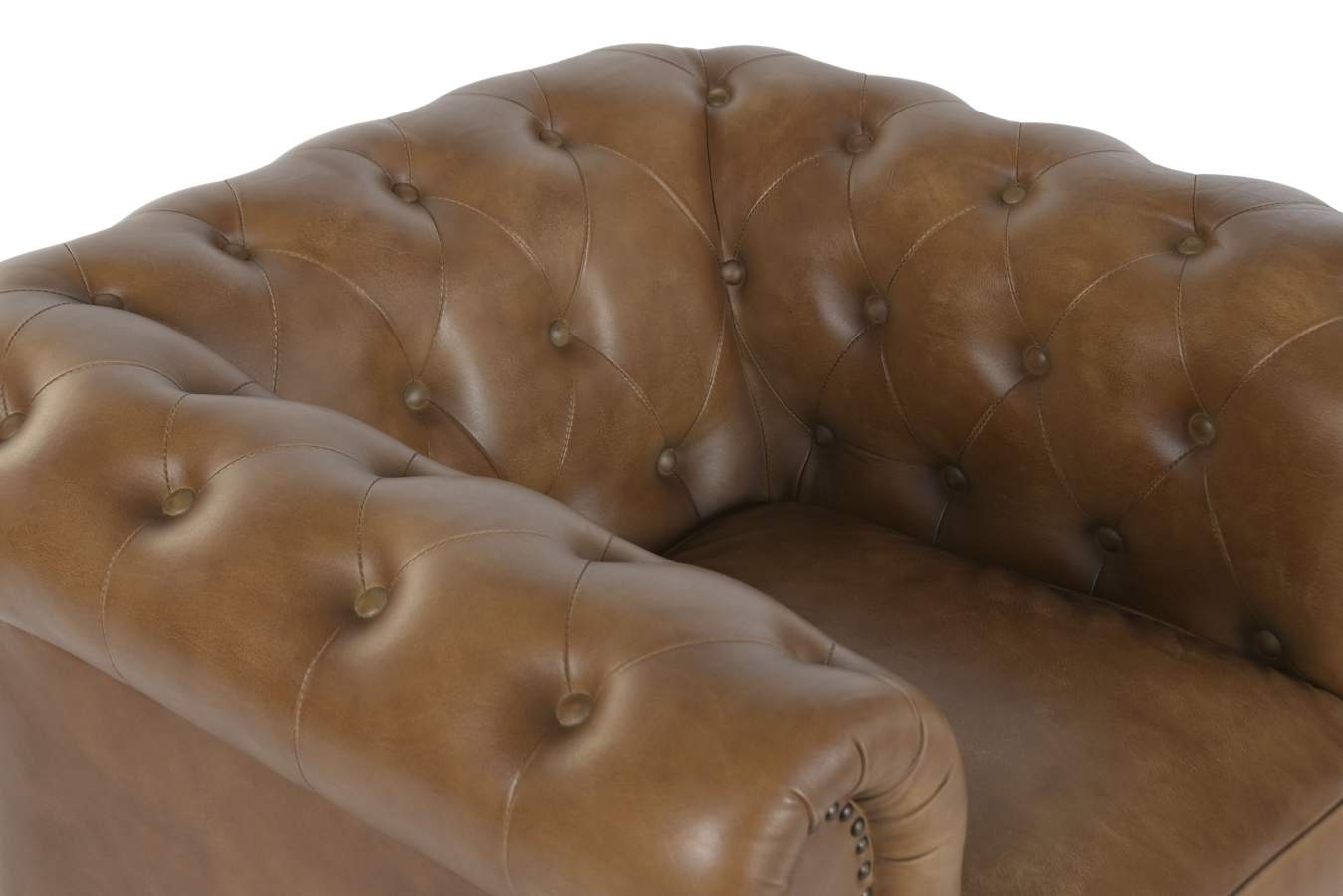 Sillon Piel 90X80X77 Chester Cuero Envejecido