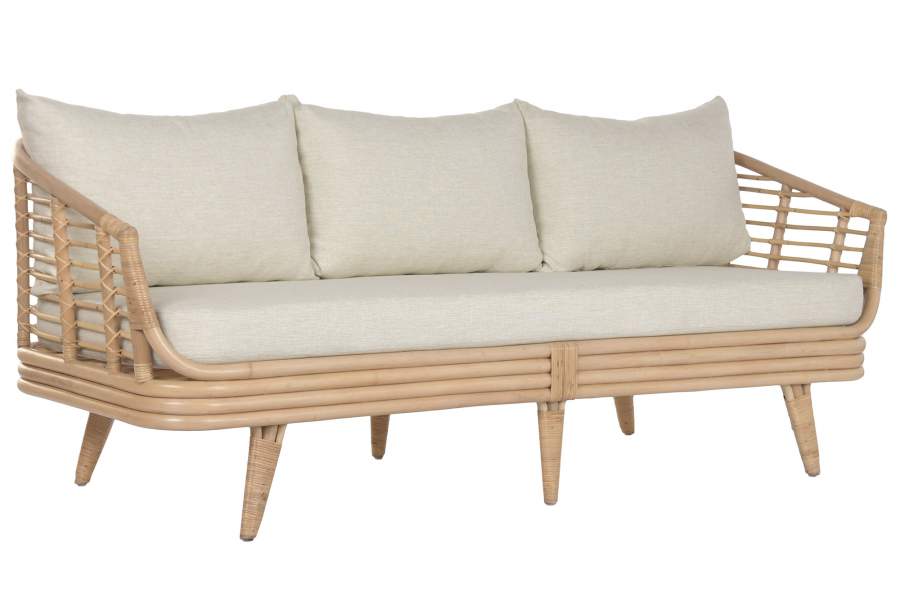 Sofa Ratan Poliester 200X78X76 Natural