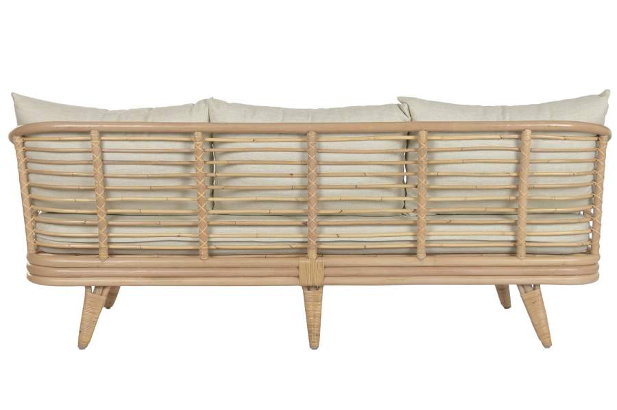 Sofa Ratan Poliester 200X78X76 Natural