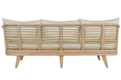 Sofa Ratan Poliester 200X78X76 Natural