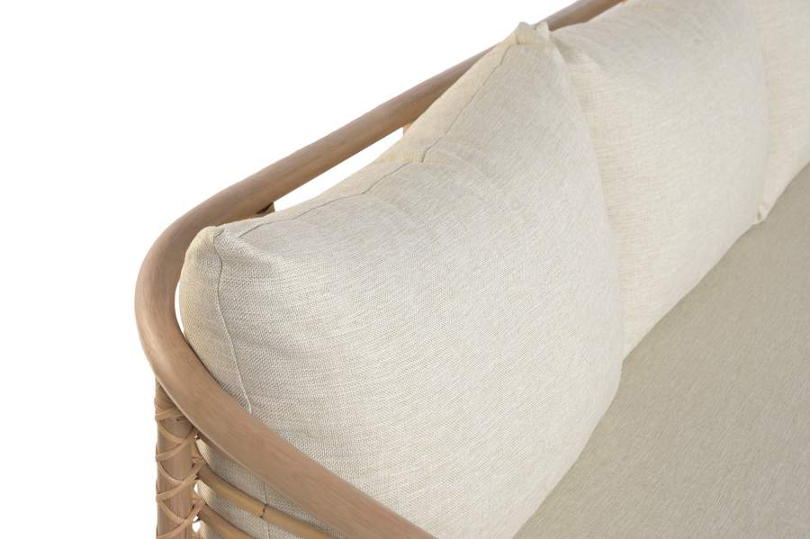 Sofa Ratan Poliester 200X78X76 Natural