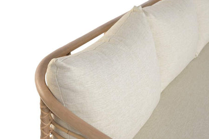 Sofa Ratan Poliester 200X78X76 Natural