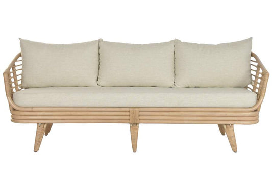 Sofa Ratan Poliester 200X78X76 Natural