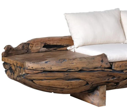 Sofa Raiz De Teca Reciclada 270X60X70 3 Plazas