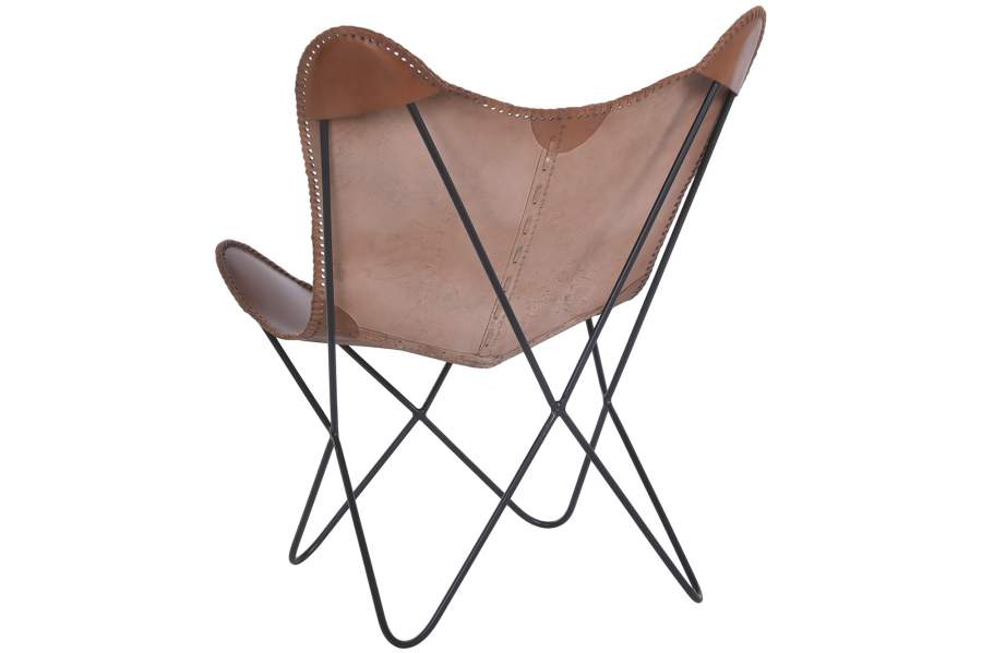 Silla Piel Metal 72X78X92 Marron
