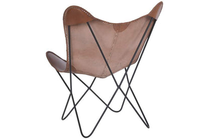 Silla Piel Metal 72X78X92 Marron