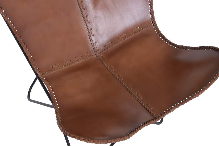 Silla Piel Metal 72X78X92 Marron