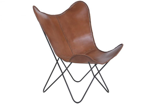 Silla Piel Metal 72X78X92 Marron