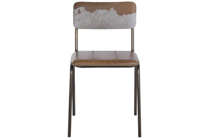 Silla Piel Metal 46X52X78 Marron