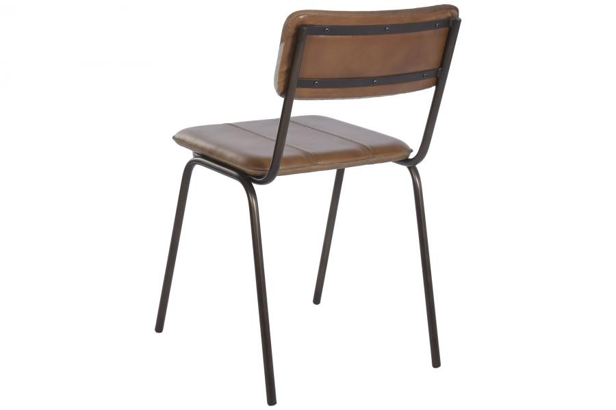 Silla Piel Metal 46X52X78 Marron