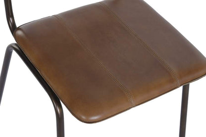 Silla Piel Metal 46X52X78 Marron
