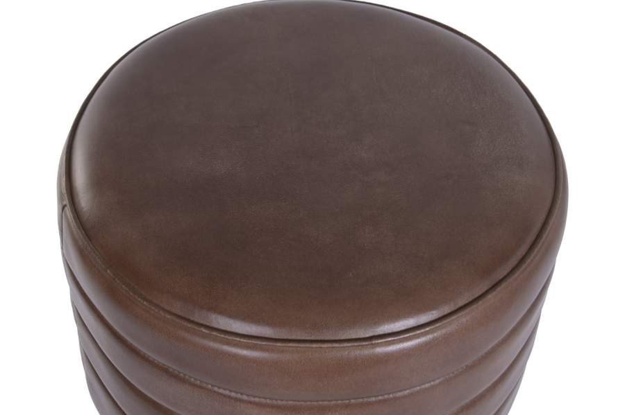 Taburete Piel Metal 36X36X78 Marron