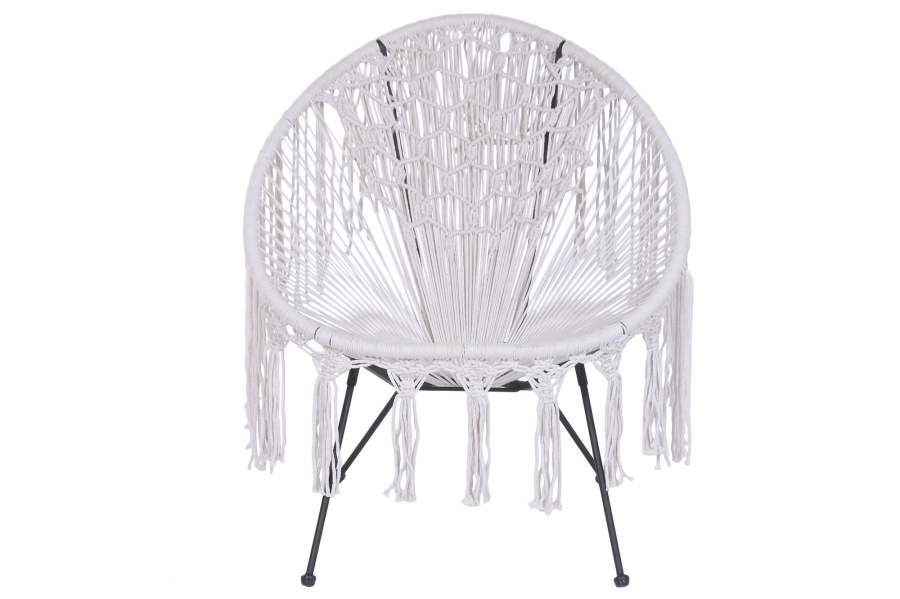 Silla Hierro Algodon 73X73X92 Flecos Trenzado