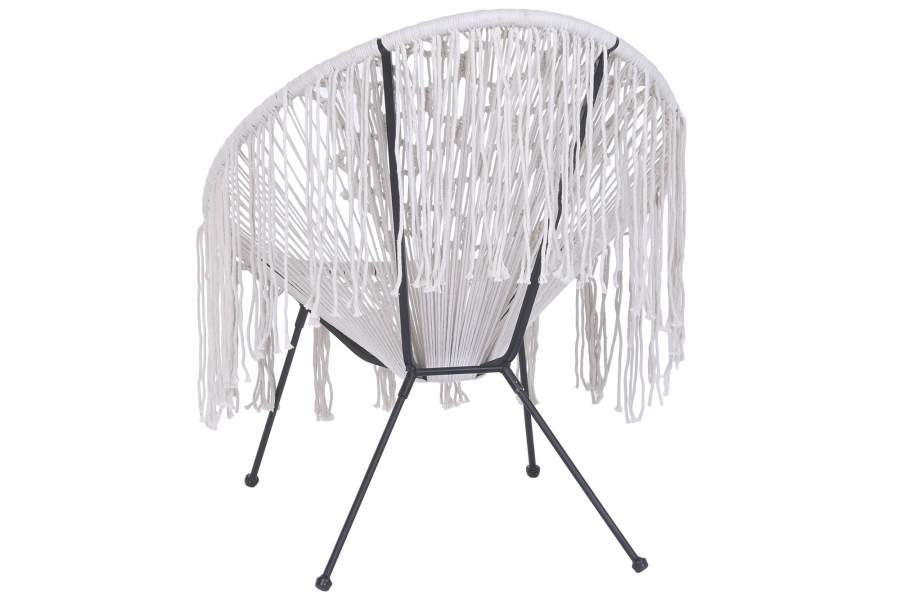 Silla Hierro Algodon 73X73X92 Flecos Trenzado