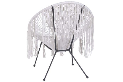 Silla Hierro Algodon 73X73X92 Flecos Trenzado