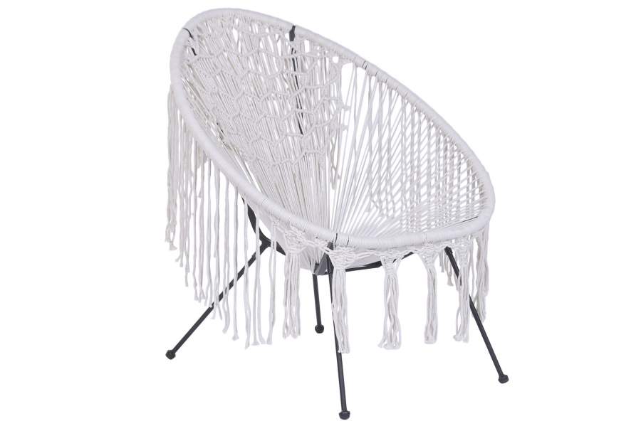 Silla Hierro Algodon 73X73X92 Flecos Trenzado