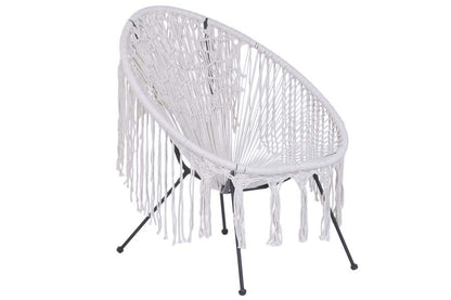 Silla Hierro Algodon 73X73X92 Flecos Trenzado