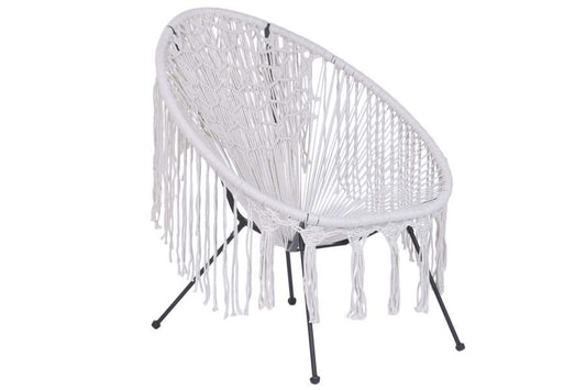 Silla Hierro Algodon 73X73X92 Flecos Trenzado