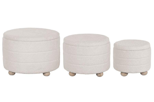 Reposapies Set 3 Poliester 62X62X43 Almacenaje Int