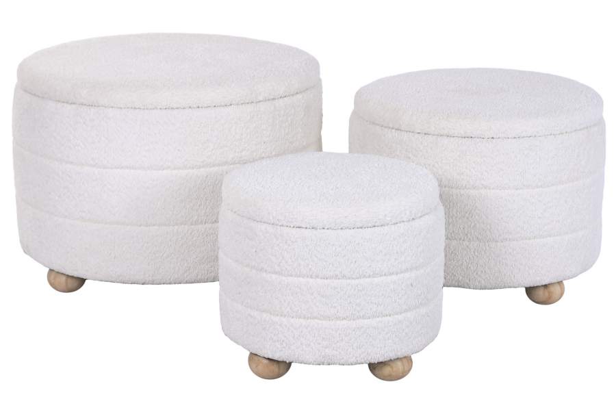 Reposapies Set 3 Poliester 62X62X43 Almacenaje Int
