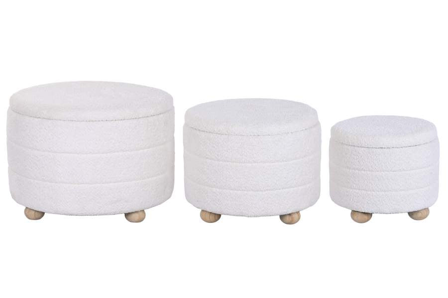 Reposapies Set 3 Poliester 62X62X43 Almacenaje Int
