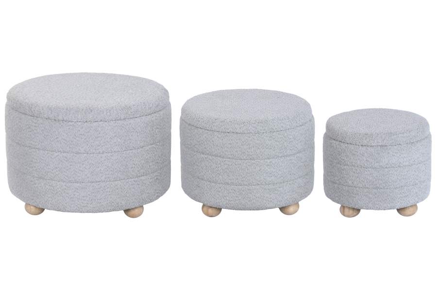 Reposapies Set 3 Poliester 62X62X43 Almacenaje Int