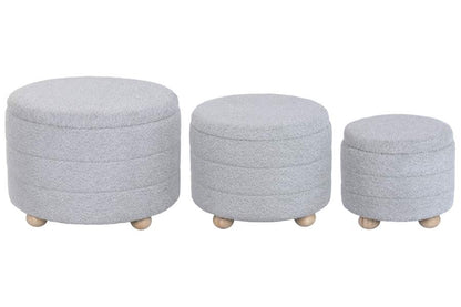 Reposapies Set 3 Poliester 62X62X43 Almacenaje Int