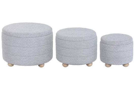 Reposapies Set 3 Poliester 62X62X43 Almacenaje Int