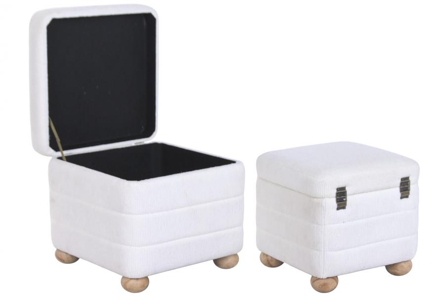 Reposapies Set 2 Poliester 43X43X40 Almacenaje Int