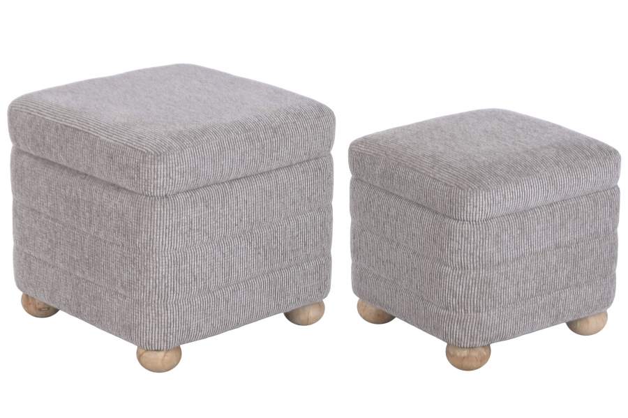 Reposapies Set 2 Poliester 43X43X40 Almacenaje Int