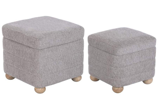 Reposapies Set 2 Poliester 43X43X40 Almacenaje Int