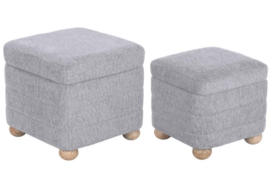Reposapies Set 2 Poliester 43X43X40 Almacenaje Int