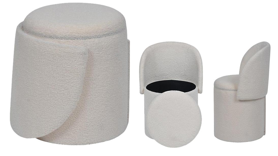 Reposapies Chenilla Madera 46X43X63 Convertible