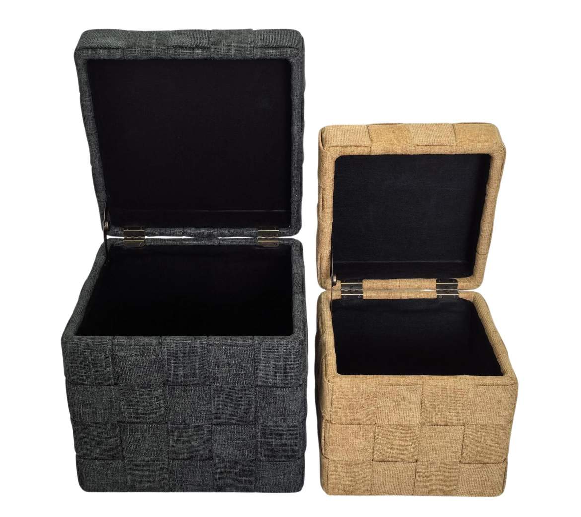 Reposapies Set 2 Poliester 40X40X43 Con Tapa
