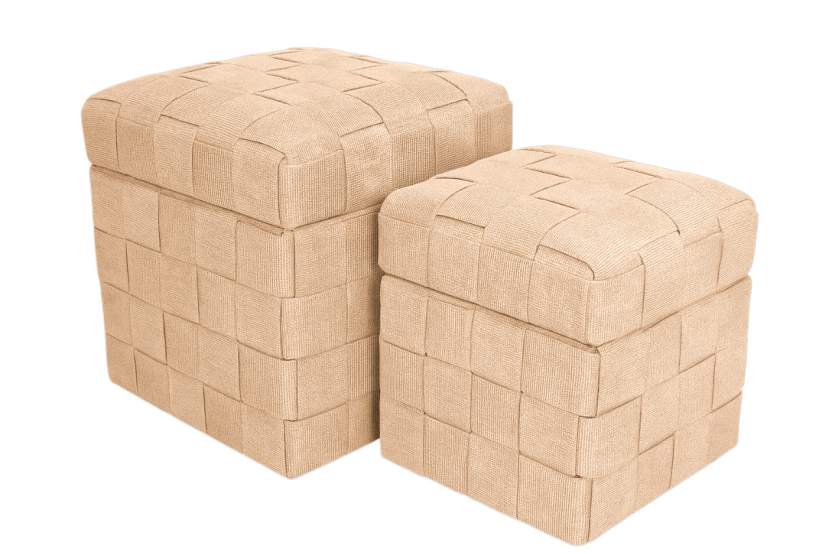 Reposapies Set 2 Poliester 40X40X43 Con Tapa