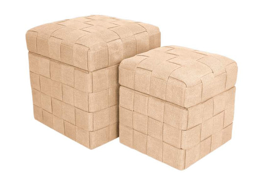 Reposapies Set 2 Poliester 40X40X43 Con Tapa