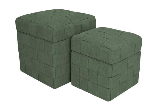 Reposapies Set 2 Poliester 40X40X43 Con Tapa