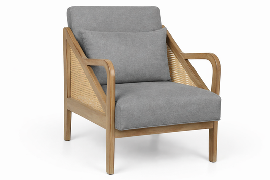 Butaca Madera De Hevea Ratan 59X59X79 Gris