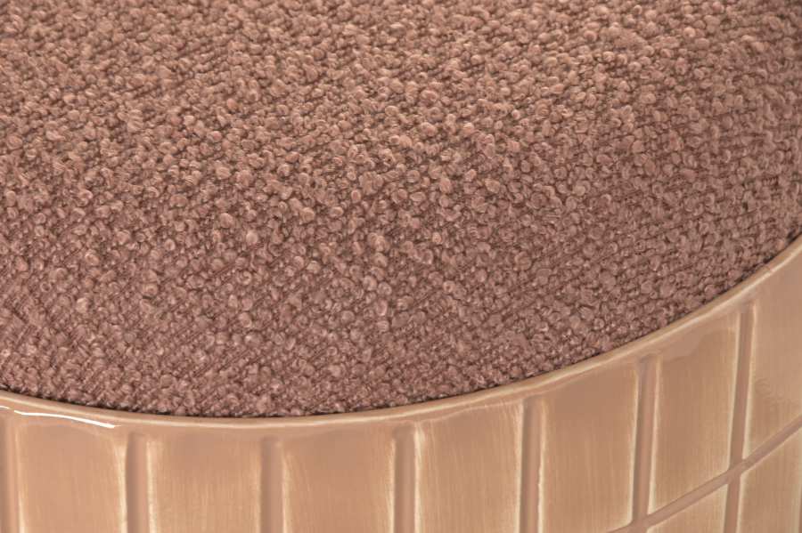 Reposapies Metal Poliester 37X37X45 Mosaico Marron