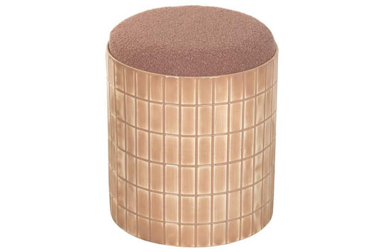 Reposapies Metal Poliester 37X37X45 Mosaico Marron