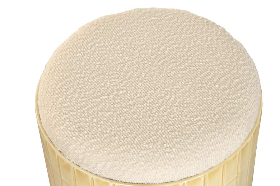 Reposapies Metal Poliester 37X37X45 Mosaico Crema