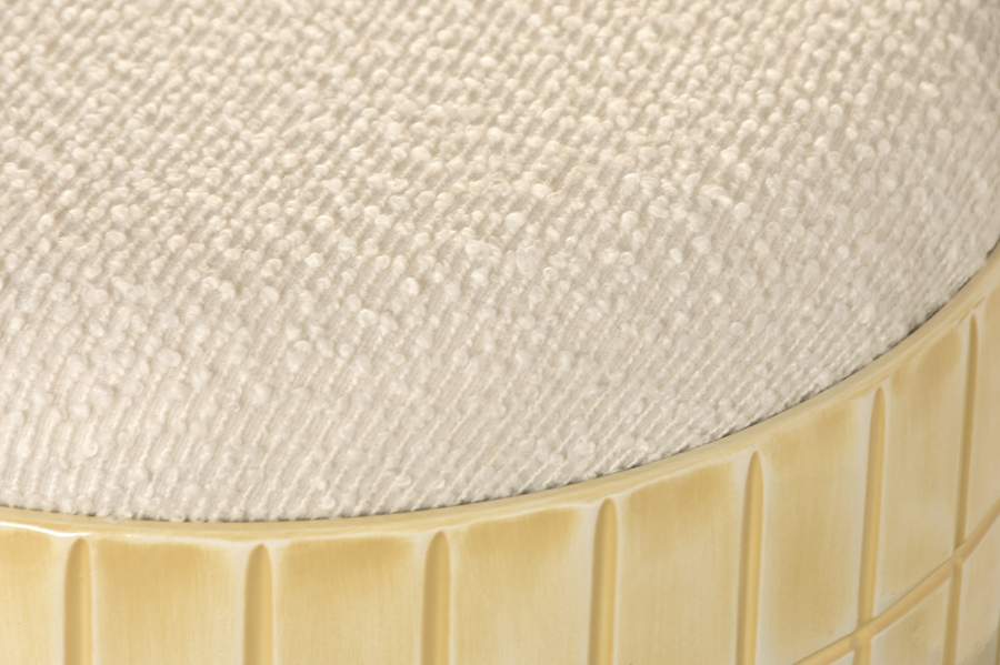 Reposapies Metal Poliester 37X37X45 Mosaico Crema