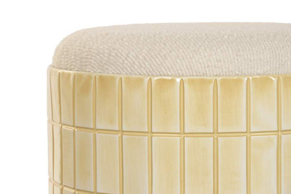 Reposapies Metal Poliester 37X37X45 Mosaico Crema