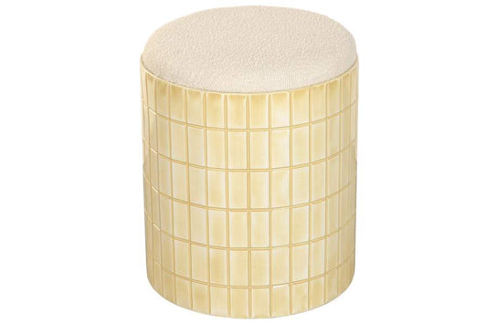 Reposapies Metal Poliester 37X37X45 Mosaico Crema