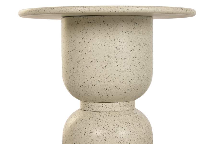 Mesita Auxiliar Metal Mdf 50X50X51 Simil Piedra