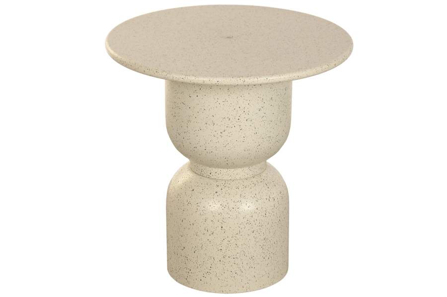 Mesita Auxiliar Metal Mdf 50X50X51 Simil Piedra